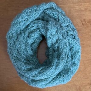 Elegant Misty Teal Knit Infinity Scarf